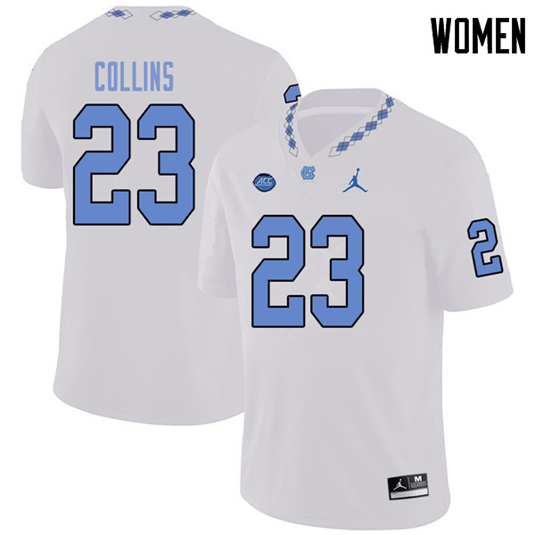 Jordan Brand Women #23 Cayson Collins North Carolina Tar Heels College Football Jerseys Sale-White